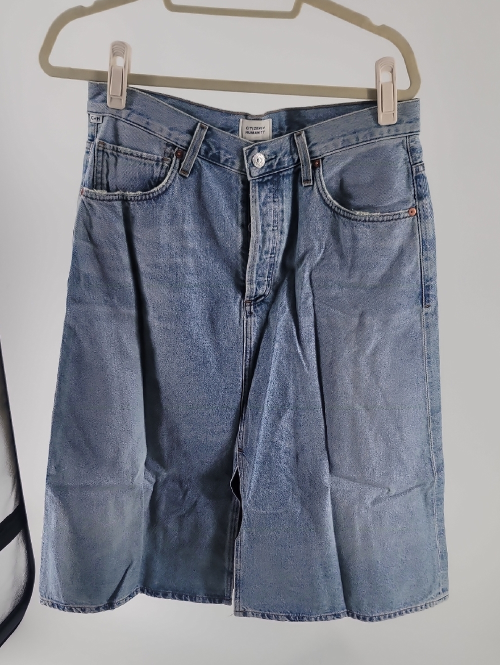 Citizens Of Humanity Light Blue Denim Skirt with Front Button
